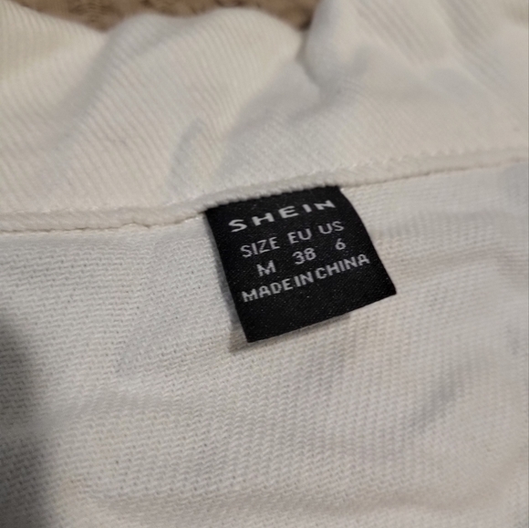 White and Silver Fringe Cropped Denim Jacket - Picture 4 of 11